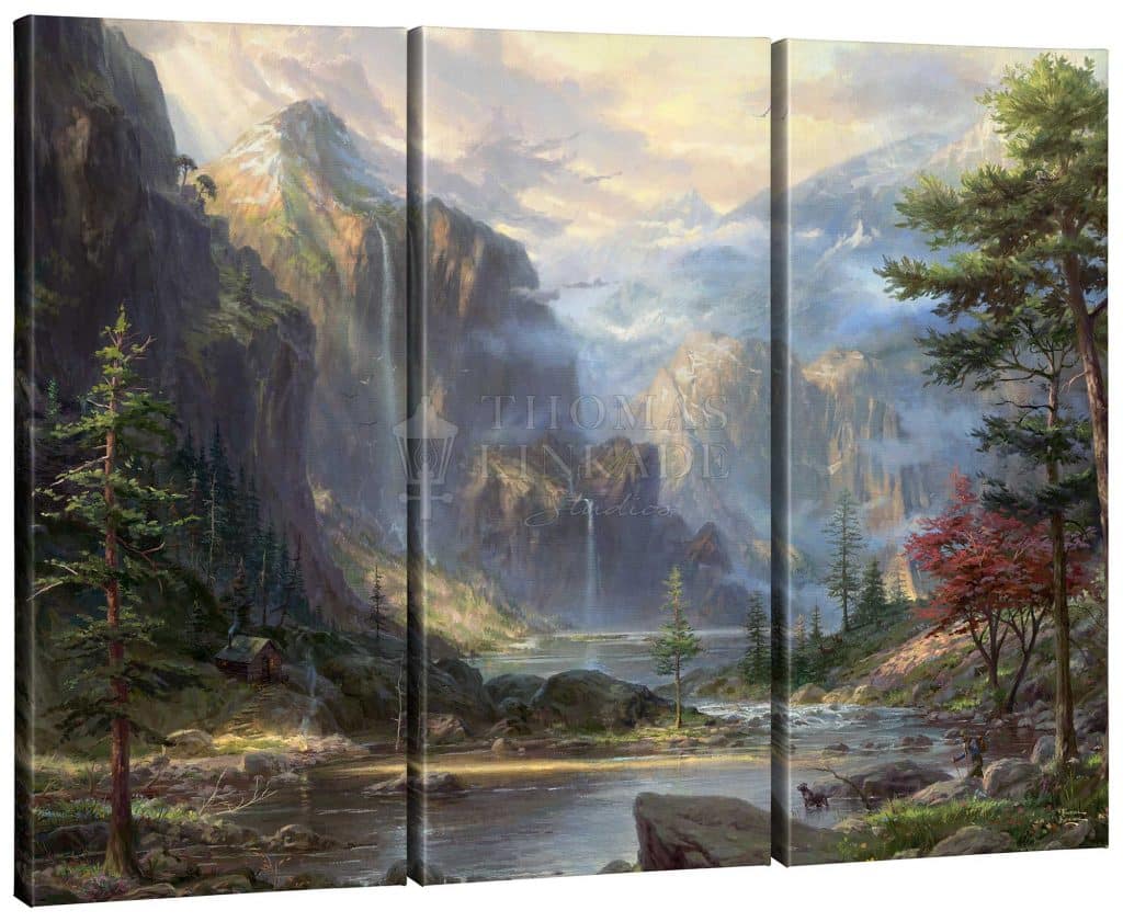 High Country Wilderness Triptych - 36" X 48" Gallery Wrapped Canvas