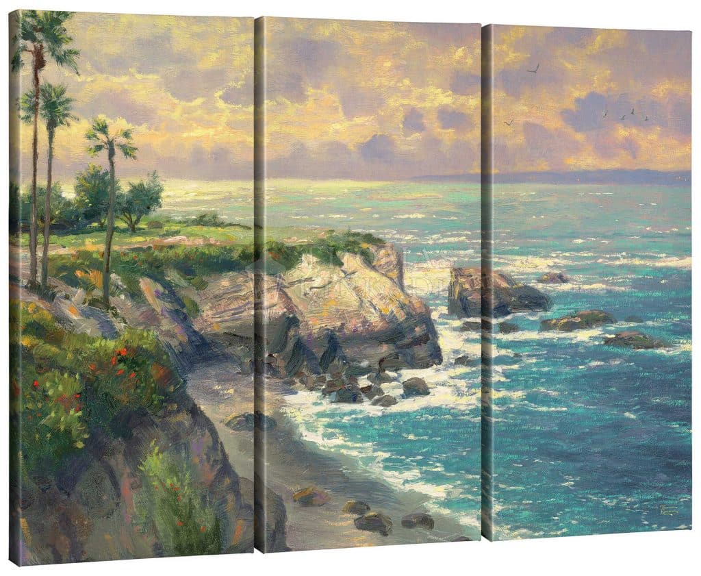 La Jolla Cove Triptych - 36" X 48" Gallery Wrapped Canvas