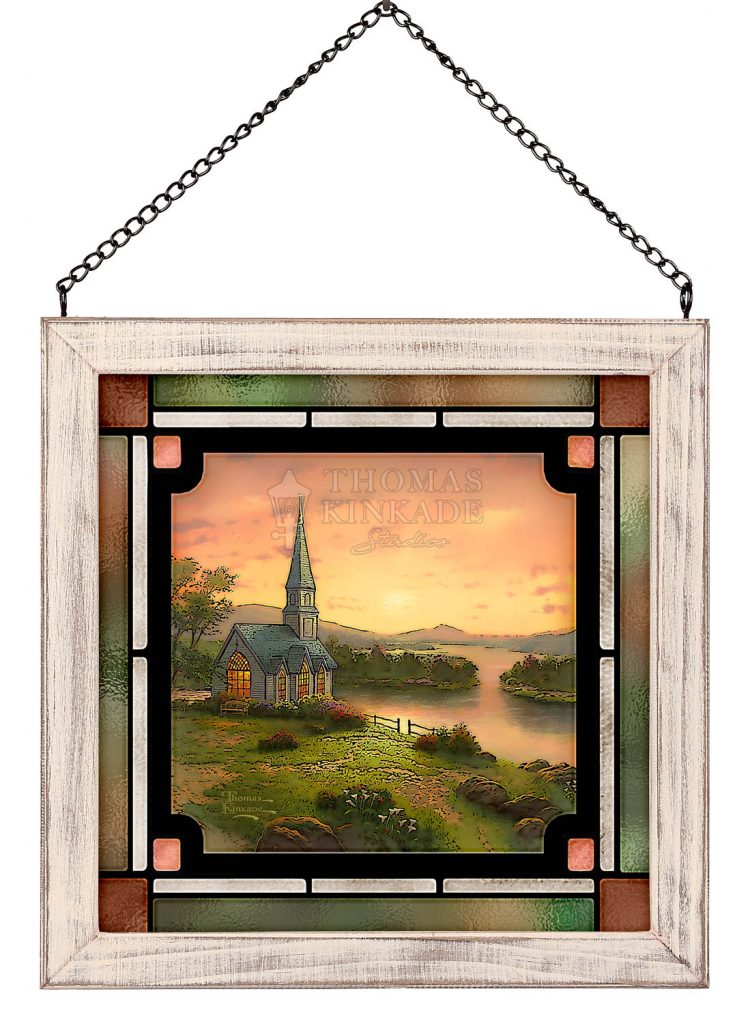 Sunrise Chapel - 8" x 8" Stained Glass Art