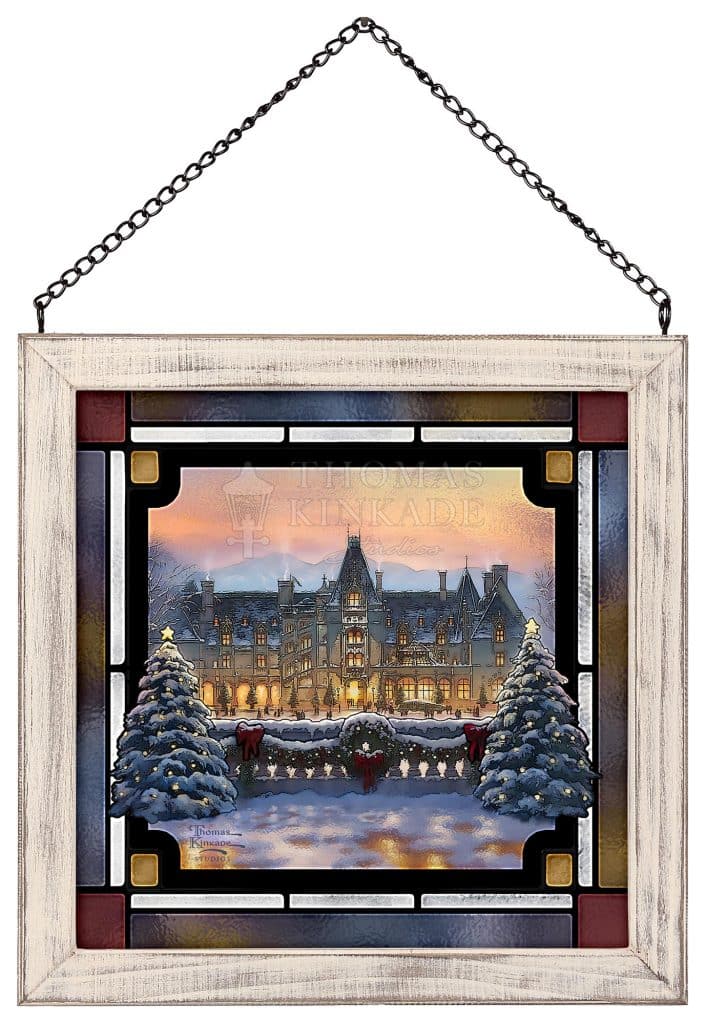 Christmas at Biltmore - 9" x 9" Stained Glass Art
