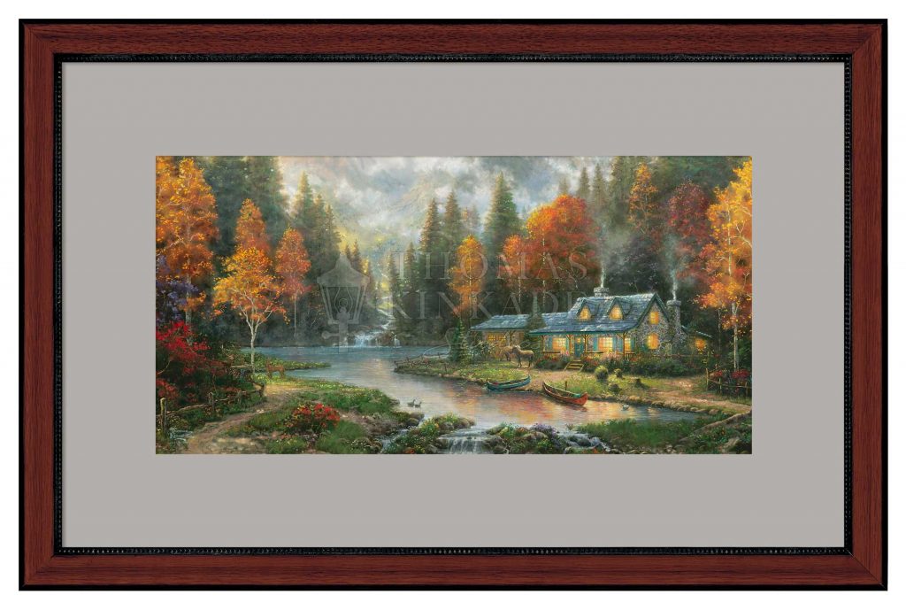 Evening at Autumn Lake - 12" x 24" Framed Print