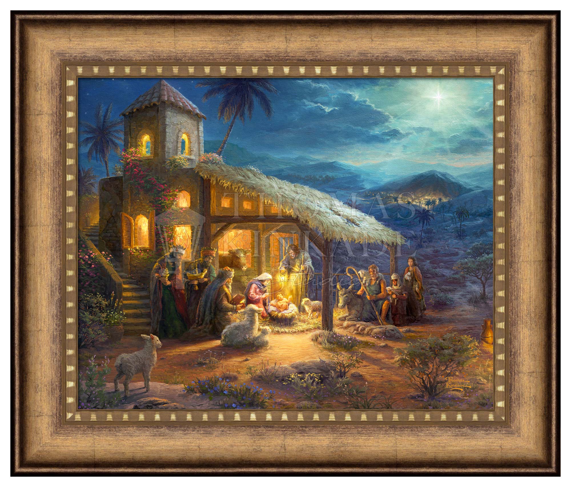The Nativity - 16" x 20" Brushstroke Vignette (Gold Frame)