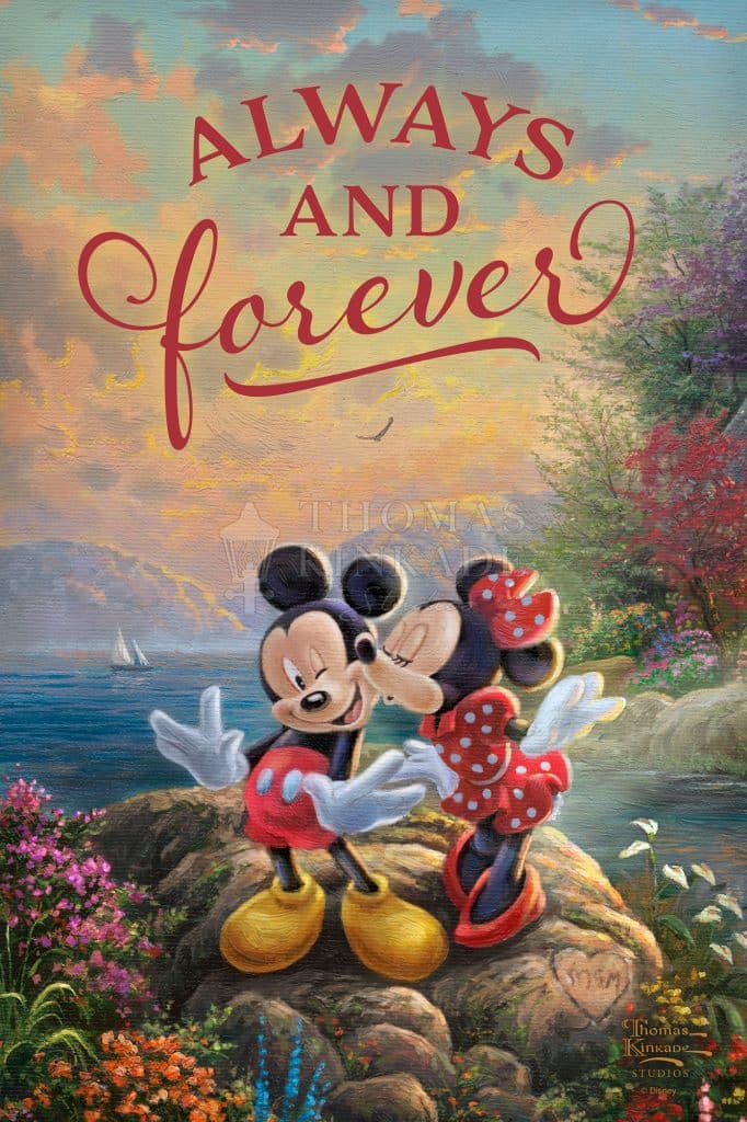 Disney Mickey and Minnie - Sweetheart Cove - 18"x12" Wood Sign