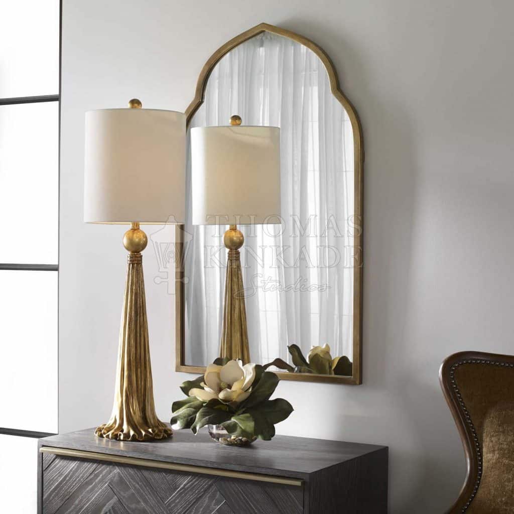 Bronzed & Linen Table Lamp - Lighting