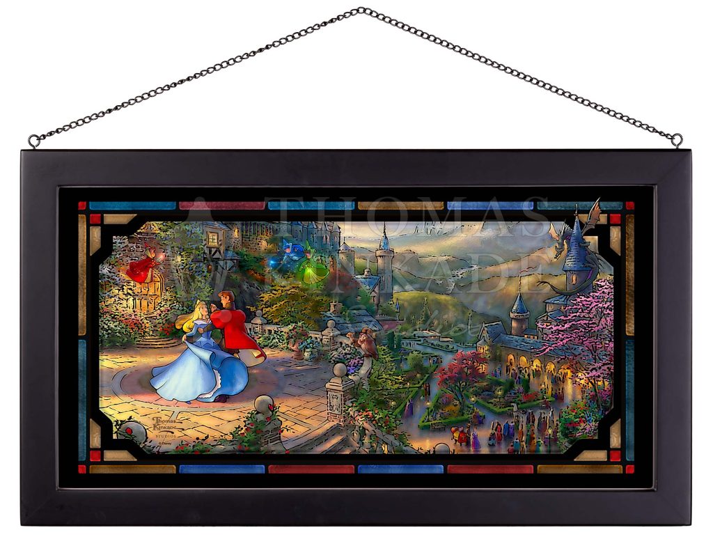Disney Sleeping Beauty Dancing in the Enchanted Light - 13" x 23" Stained Glass Art