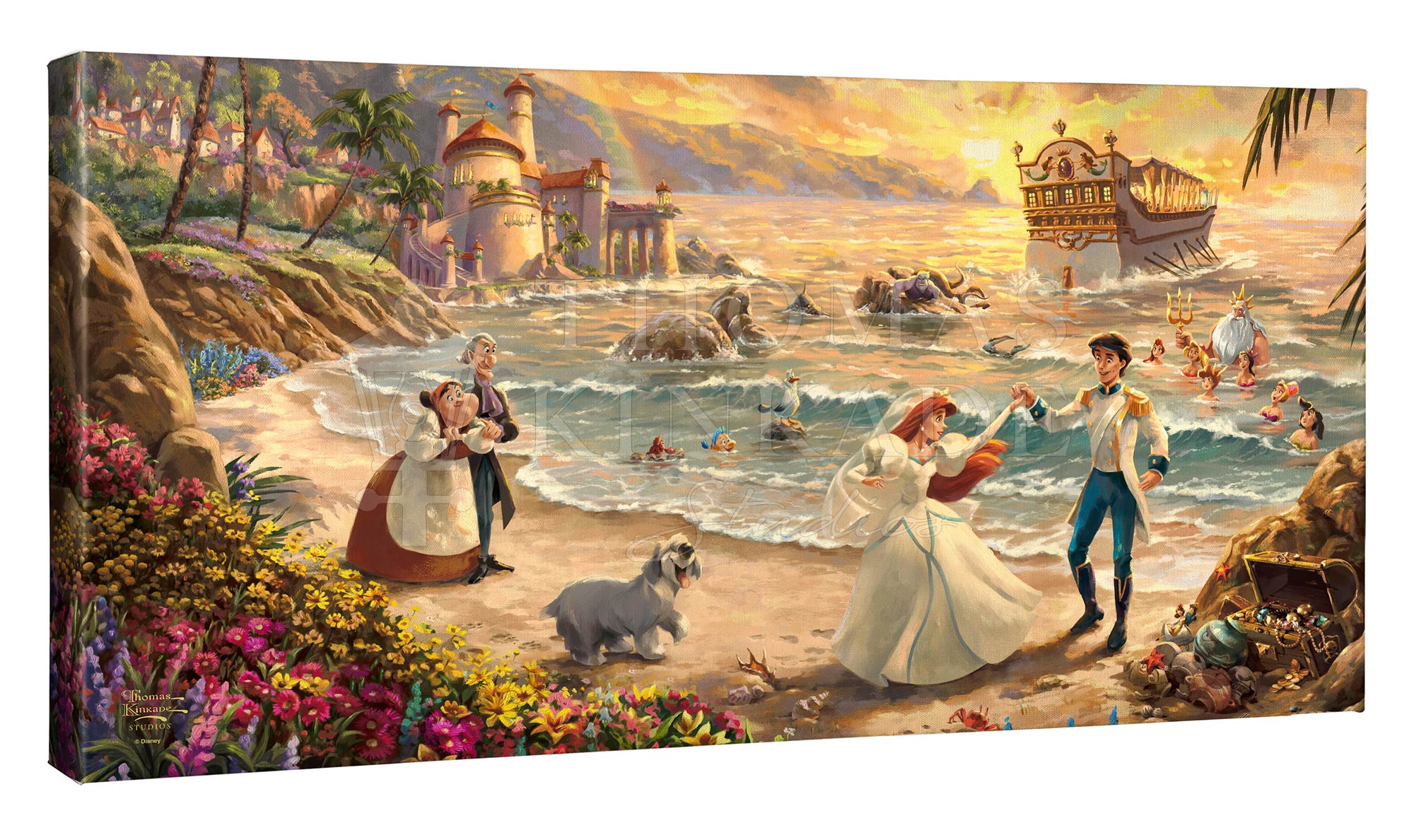 Disney The LIttle Mermaid Celebration of Love  - 16" x 31" Gallery Wrapped Canvas