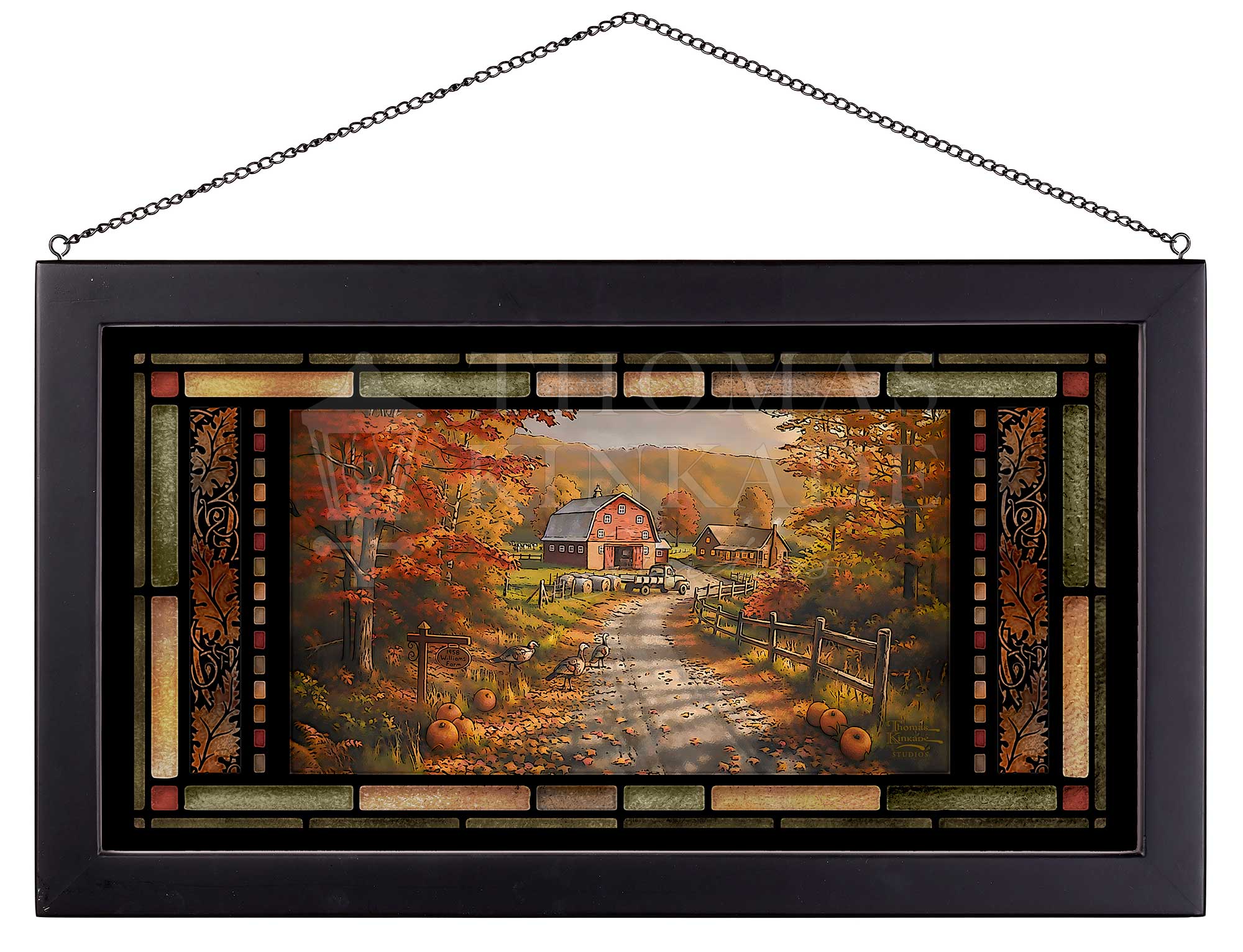 Late Afternoon on the Farm  - 13" x 23" Stained Glass Art