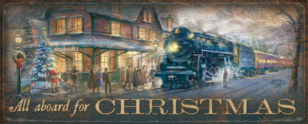 All Aboard for Christmas - 12'' x 30'' Wood Sign