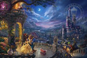 Disney Beauty and the Beast Dancing in the Moonlight Romantic Images - Thomas Kinkade Studios