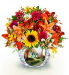 Thomas Kinkade Bradford Exchange Fall Floral Arrangement