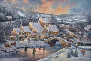 Christmas at Lamplight Village Winter - Thomas Kinkade Studios