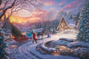 Disney Cinderella Bringing Home the Tree Cottages - Thomas Kinkade Studios