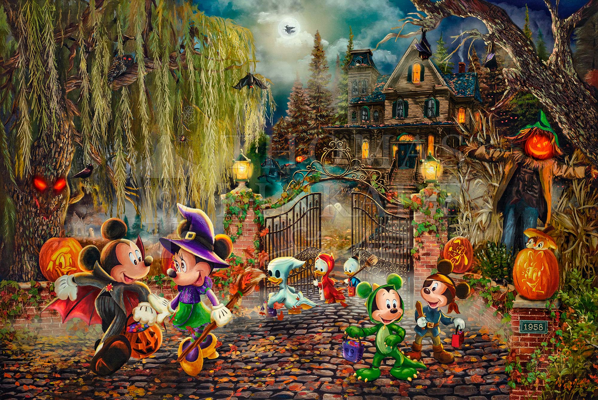 Disney Mickey and Minnie Halloween Fun Disney Art - Thomas Kinkade Studios