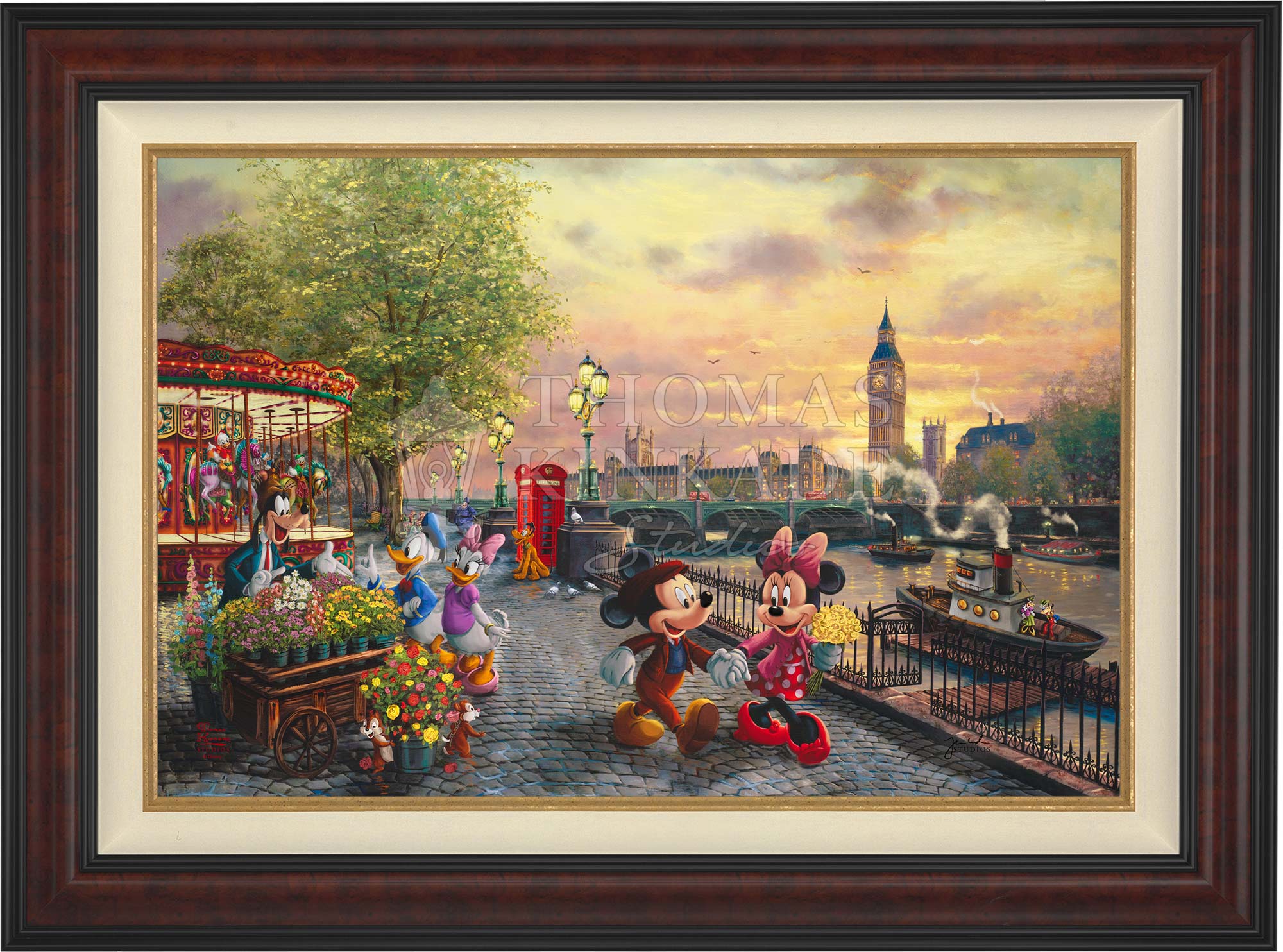 Disney Mickey and Minnie in London - Limited Edition Canvas - Thomas Kinkade Studios