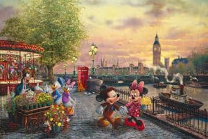 Disney Mickey and Minnie in London Cityscapes - Thomas Kinkade Studios