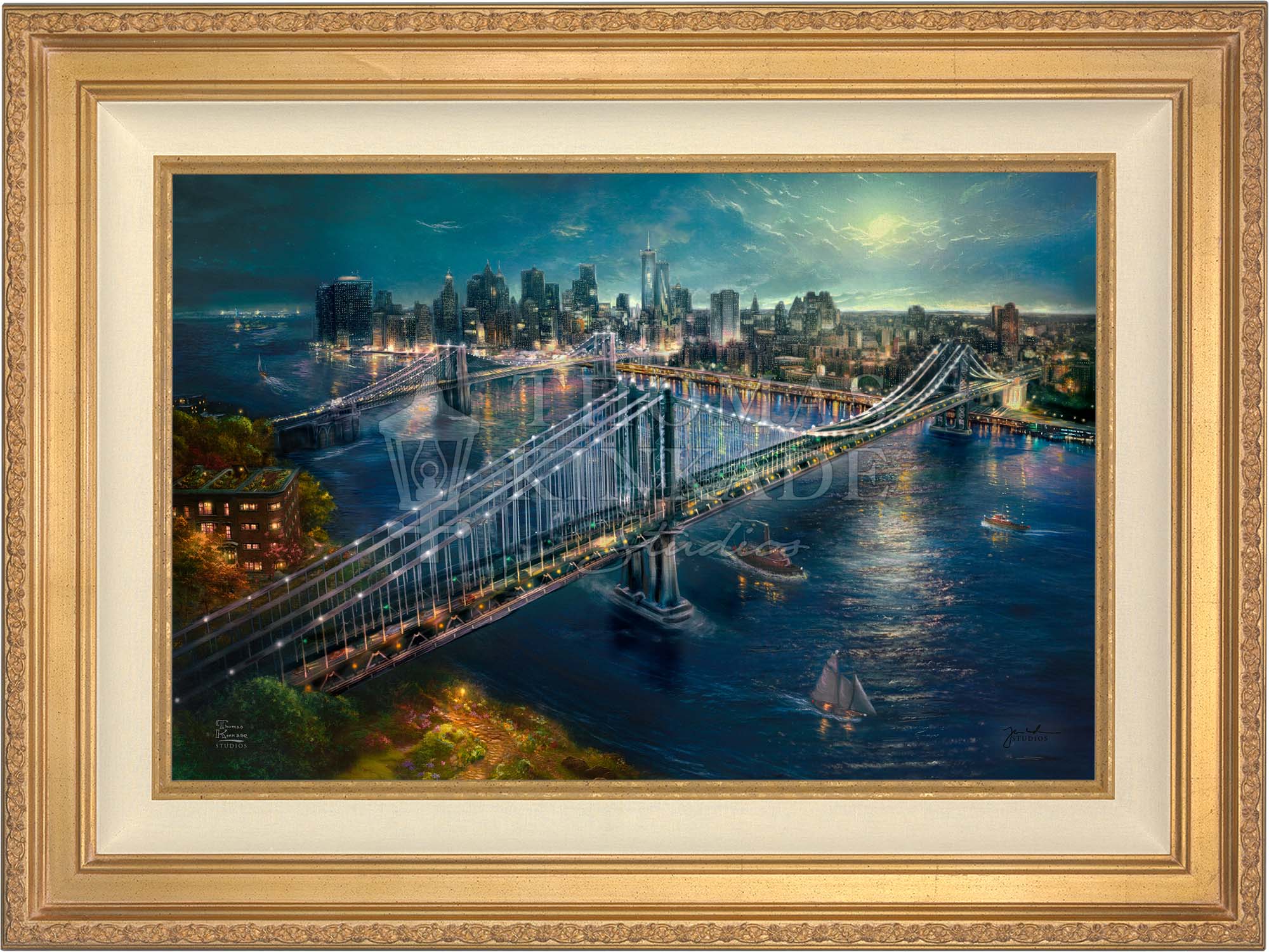 Moonlight over Manhattan - Limited Edition Canvas - Thomas Kinkade Studios