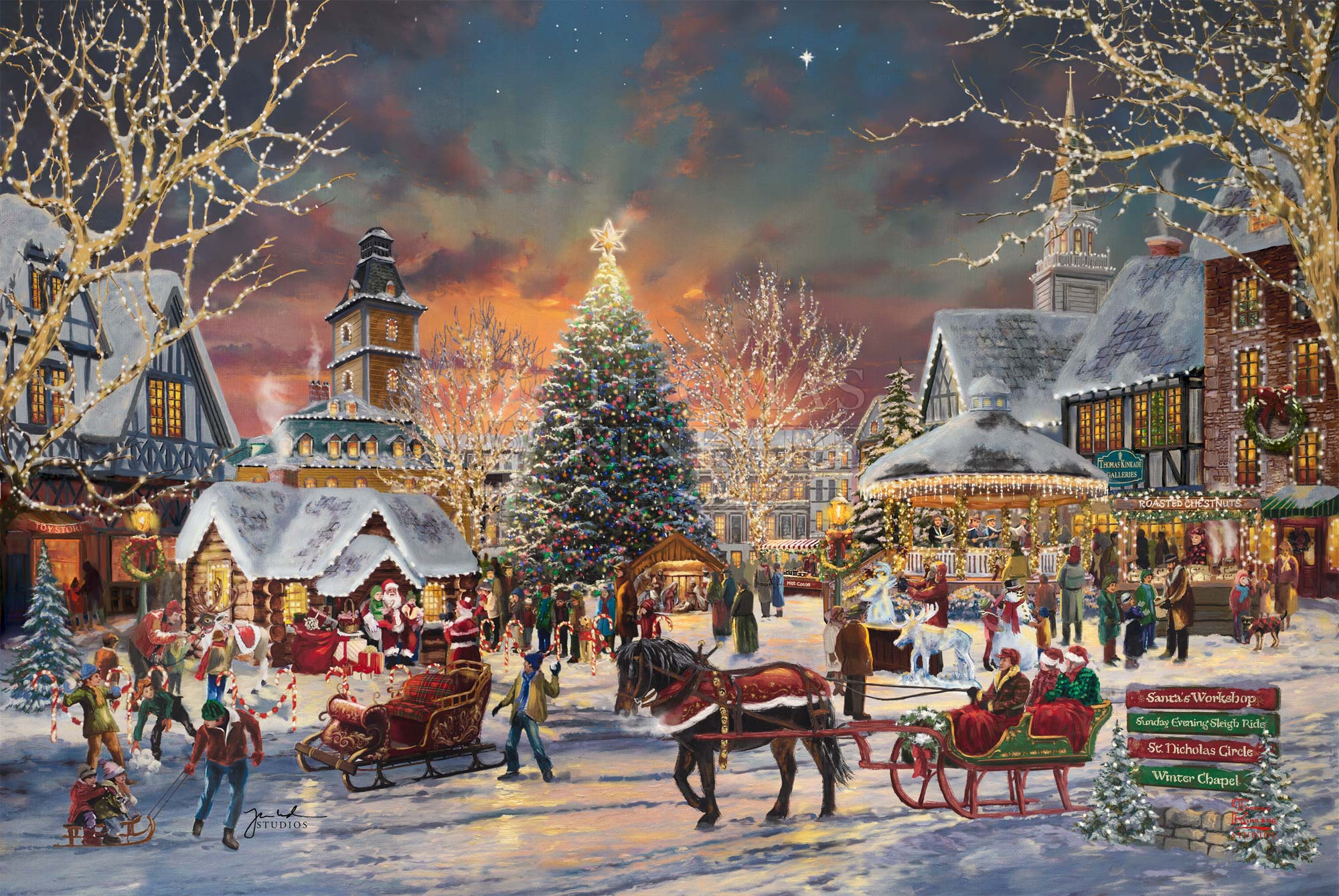 The Christmas Festival Winter - Thomas Kinkade Studios