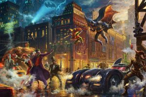 The Dark Knight™ Saves Gotham City™ DC Super Hero Fine Art - Thomas Kinkade Studios