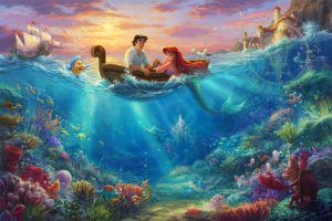 Disney The Little Mermaid Falling in Love Romantic Images - Thomas Kinkade Studios