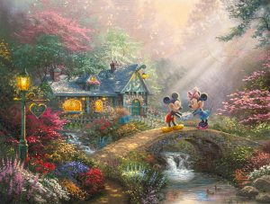 Disney Mickey and Minnie - Sweetheart Bridge Cottages - Thomas Kinkade Studios