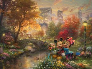 Disney Mickey and Minnie - Sweetheart Central Park Autumn - Thomas Kinkade Studios