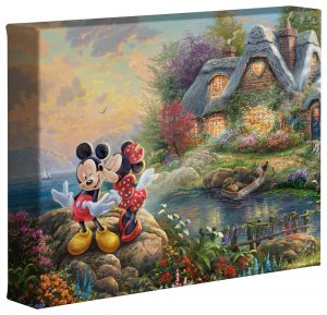 Disney Mickey and Minnie - Sweetheart Cove - 8" x 10" Gallery Wrapped Canvas - Thomas Kinkade Studios