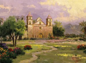 The Old Mission, Santa Barbara Churches - Thomas Kinkade Studios