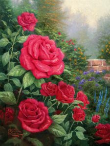 A Perfect Red Rose Gardens - Thomas Kinkade Studios