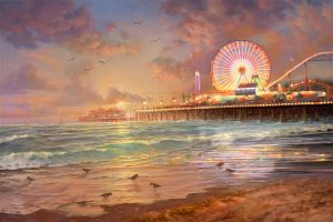 Sunset at Santa Monica Pier Summer Traditions - Thomas Kinkade Studios