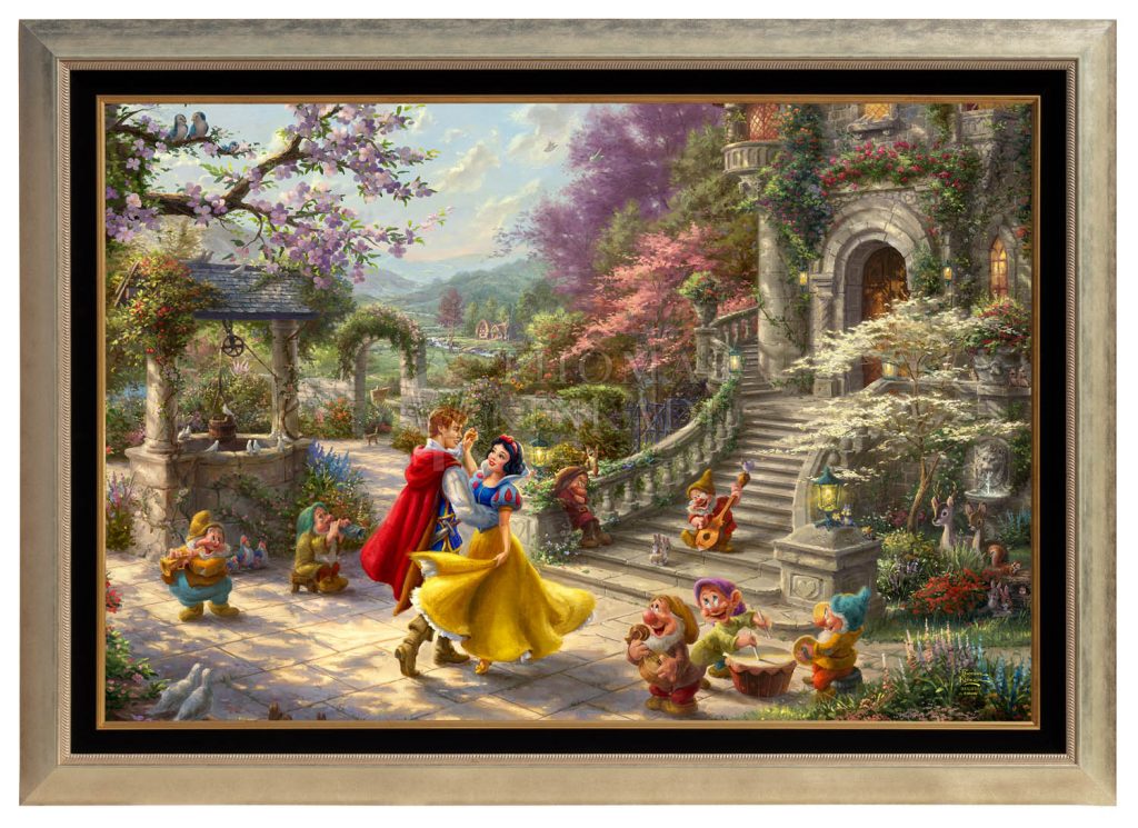 Snow White Dancing In The Sunlight - 40" x 60"  - Canvas Print (Monumental Gold Frame)