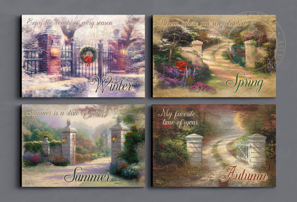 Seasonal Images - 12" x 18" Wood Signs (set of four)