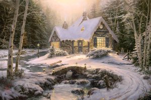 Winter Light Cottage Cottages - Thomas Kinkade Studios