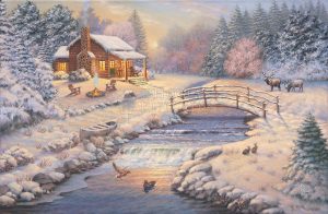 A Winter Retreat Winter - Thomas Kinkade Studios